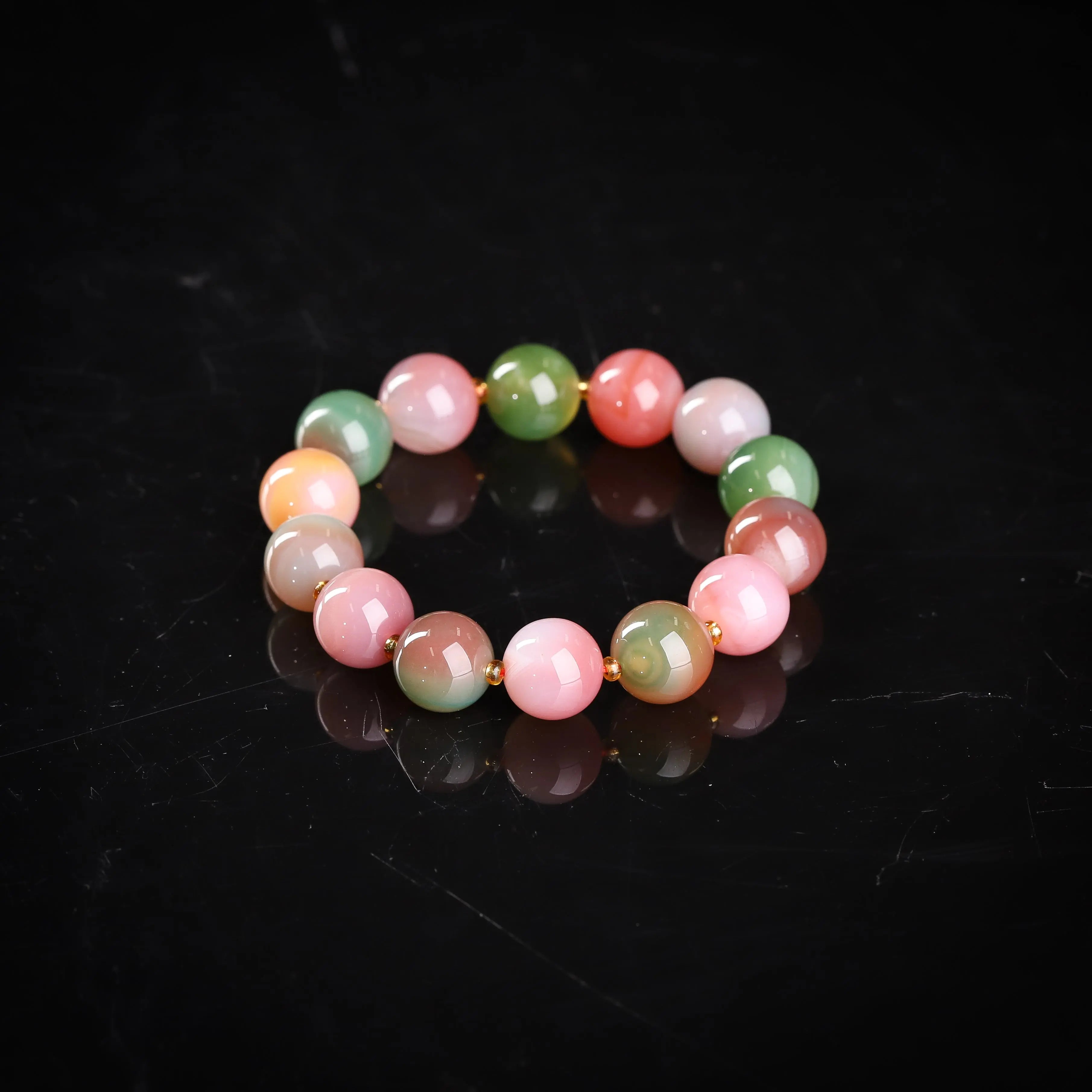 「蜀彩天工」盐源玛瑙彩虹手串 MEIHAO LIMITED