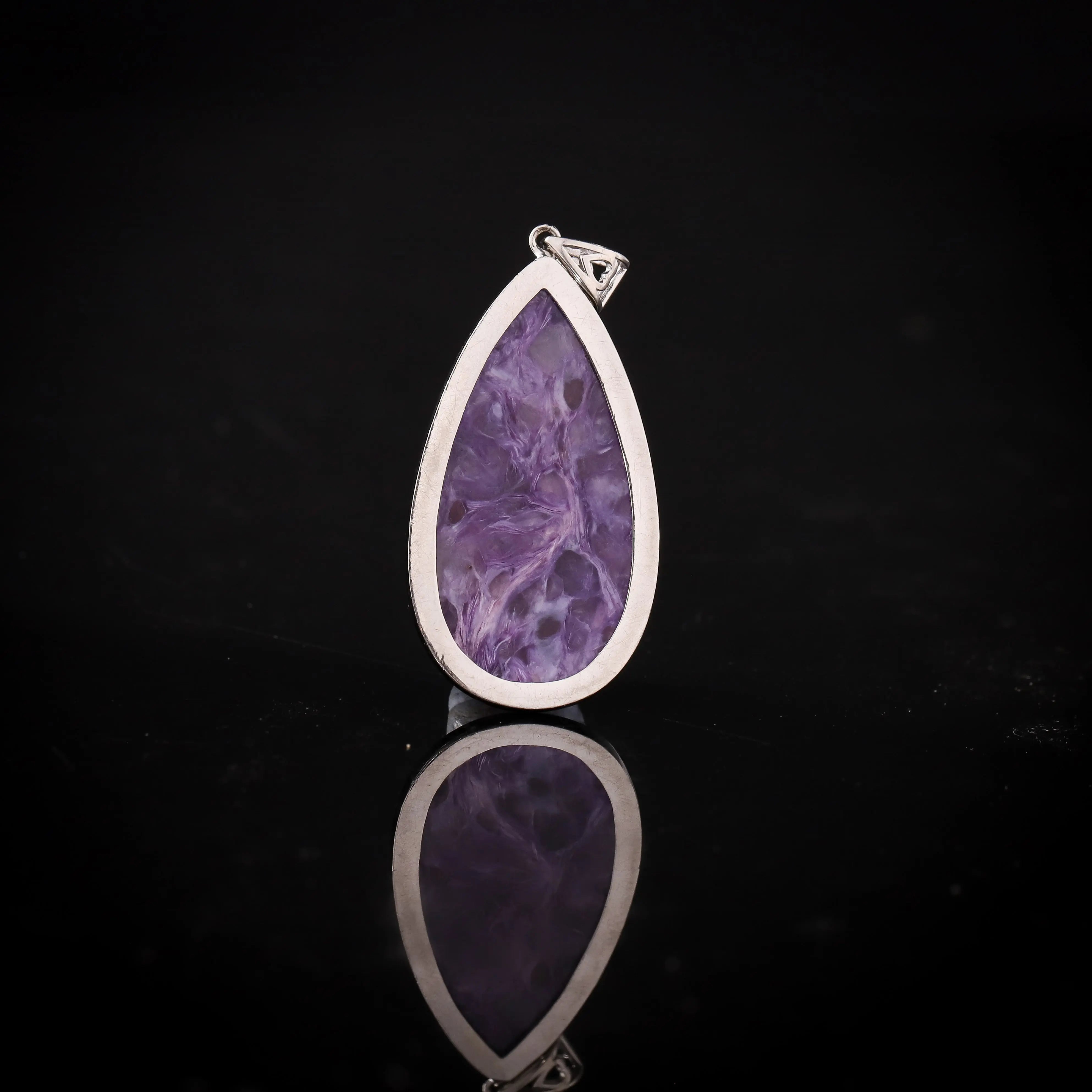 精品紫龙晶银包边水滴吊坠 MEIHAO LIMITED