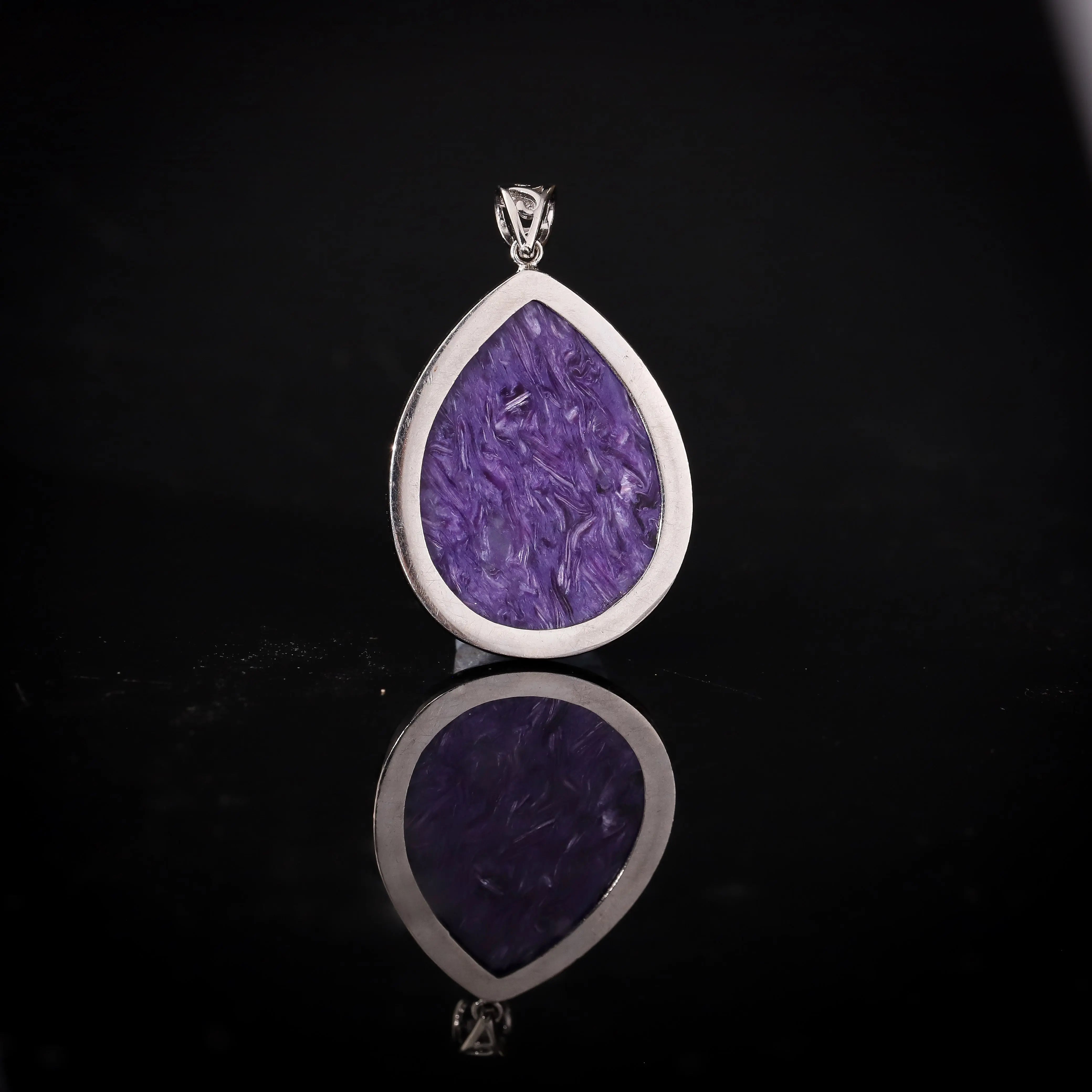 精品紫龙晶银包边水滴吊坠 MEIHAO LIMITED